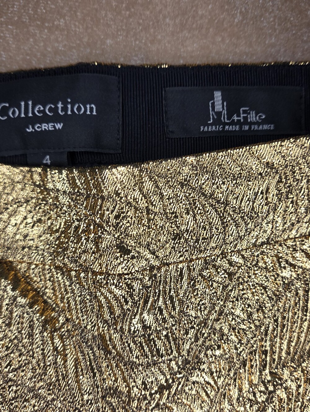 J.Crew Collection Gold Metallic Pants Size 4 - Picture 4 of 4